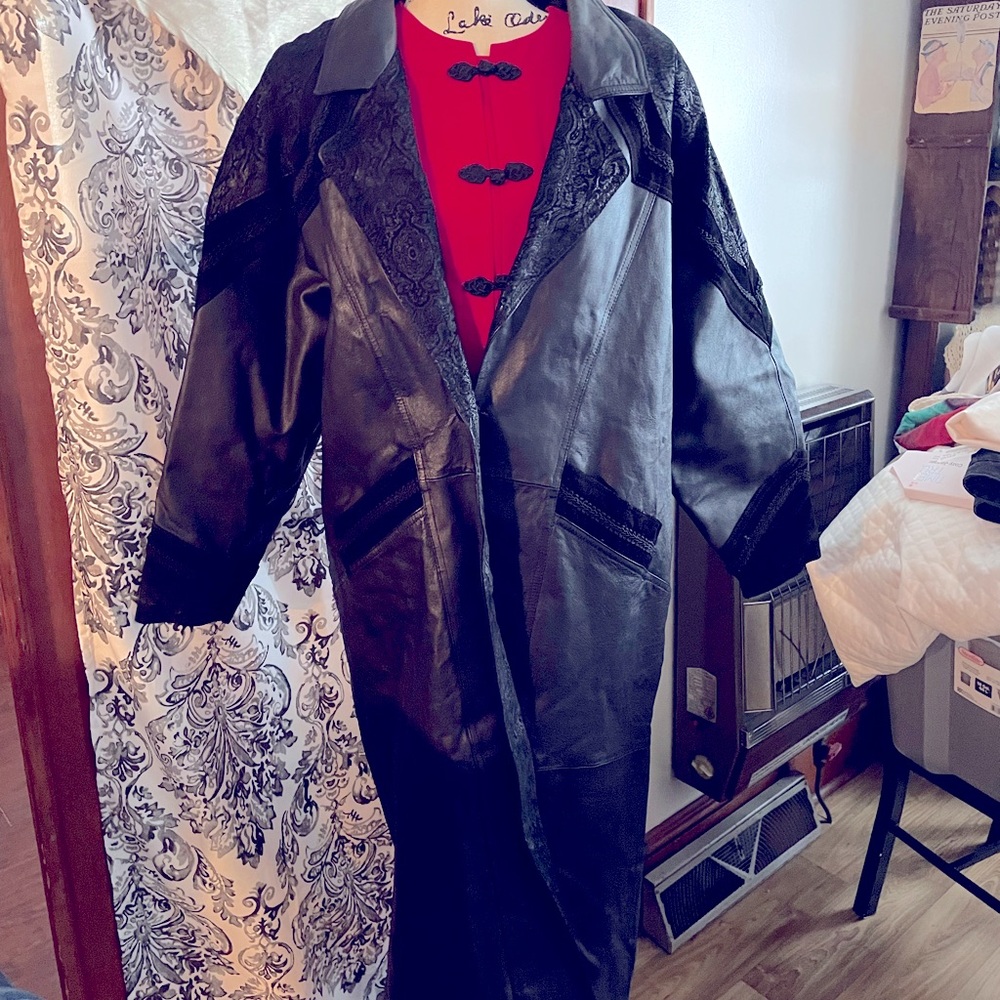 Vintage Genuine Leather Springwest Trench Coat